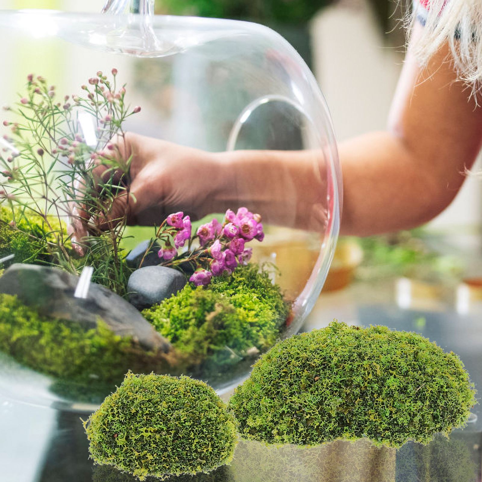 12 قطعة من حجر الطحلب الاصطناع - مراجعة Terrarium Moss Art وسعره